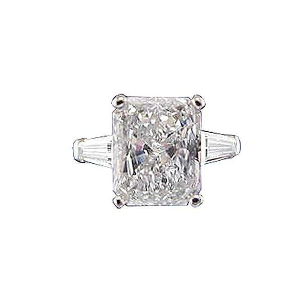 2.60 Carats Radiant Real Diamond Three Stone Anniversary Ring New - Three Stone Ring-harrychadent.ca
