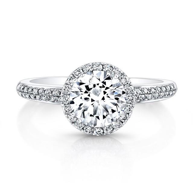 2.60 Carats Round Accents Real Diamond Halo Ring