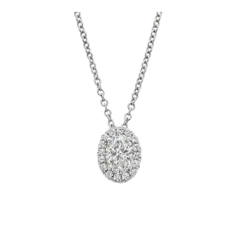 2.60 Ct Natural Diamonds Pendant Necklace Oval And Round Cut