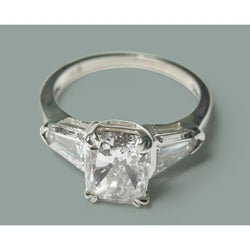 2.60 Ct Radiant Genuine Diamond Three Stone Style Ring Jewelry New