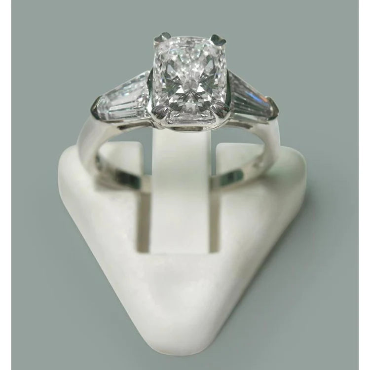 2.60 Ct Radiant Genuine Diamond Three Stone Style Ring New