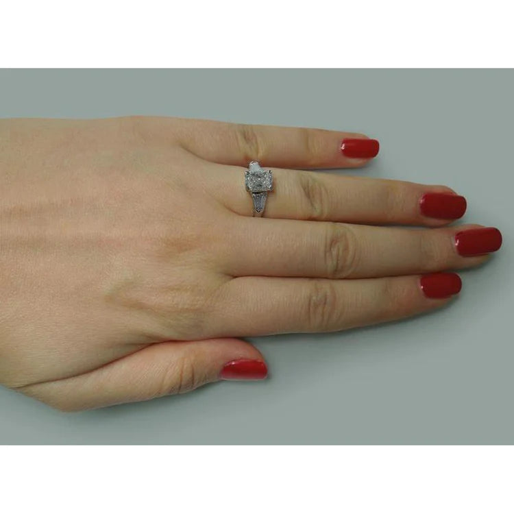  Radiant Genuine Diamond Three Stone Style Ring Jewelry New