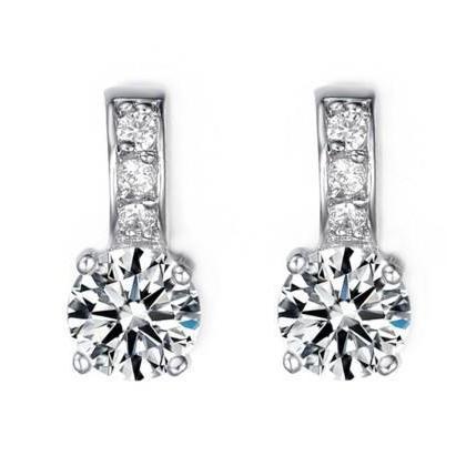 2.60 Ct Sparkling Round Cut Genuine Diamonds Lady Drop Earrings