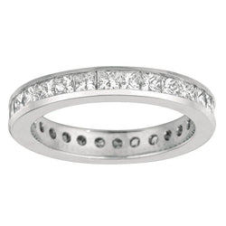 2.60 Carat Princess Lab Grown Diamond Eternity Anniversary Band Gold 14K