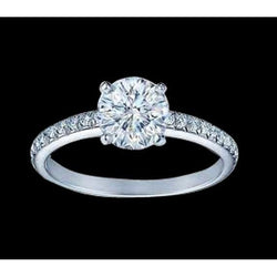 2.61 Ct. Round Women Real Diamond Engagement Ring White Gold