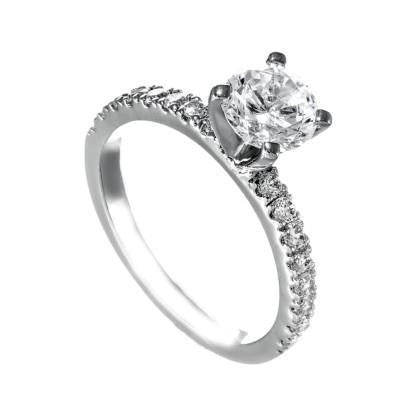 2.65 Carats Round Cut Real Diamond Engagement Ring Solitaire With Accents - Solitaire Ring with Accents-harrychadent.ca