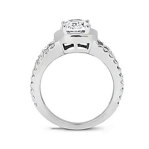 2.67 Ct. Oval Cut Real Diamond Ring With Accents White Gold