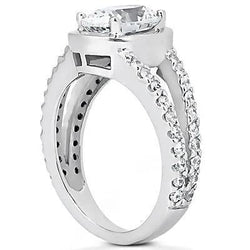 2.67 Ct. Oval Cut Real Diamond Ring With Accents White Gold