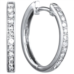 2.6 Ct Brilliant Cut Sparkling Genuine Diamonds Hoop Earrings