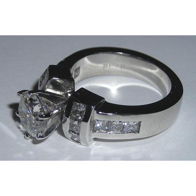 2.70 Carat Real Diamond Engagement Ring White Gold Jewelry