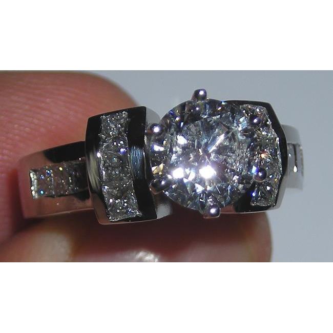 2.70 Carat Real Diamond Engagement Ring White Gold Jewelry