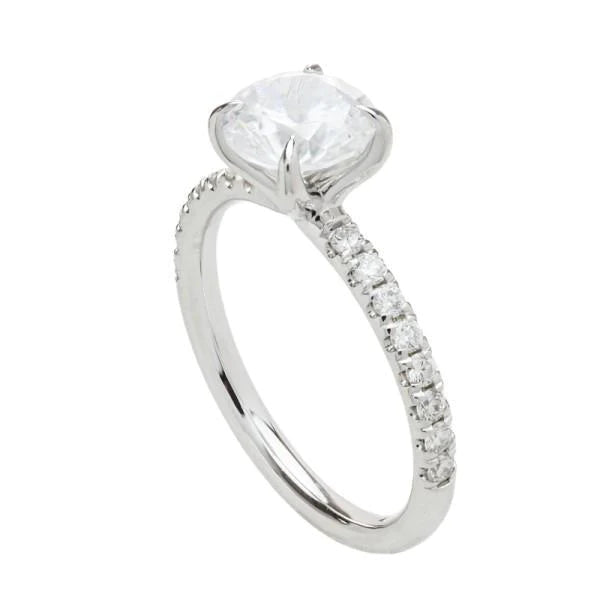 2.70 Carats Real Diamond Wedding Ring With Accents White Gold 14K