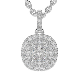 2.70 Carats Sparkling Real Diamonds Pendant Necklace 14K White Gold New