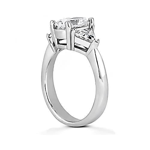 2.70 Ct. Big Natural Diamonds Engagement Ring Three Stone 