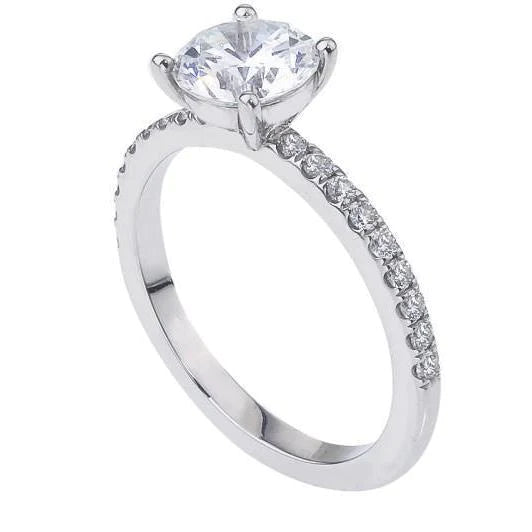 2.70 Ct Round Cut Natural Diamond Engagement Ring White Gold Jewelry