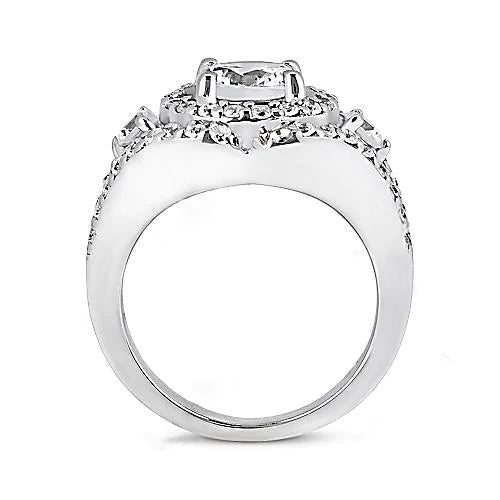 2.72 Ct. Big Real Diamond Ring White Gold Anniversary Jewelry