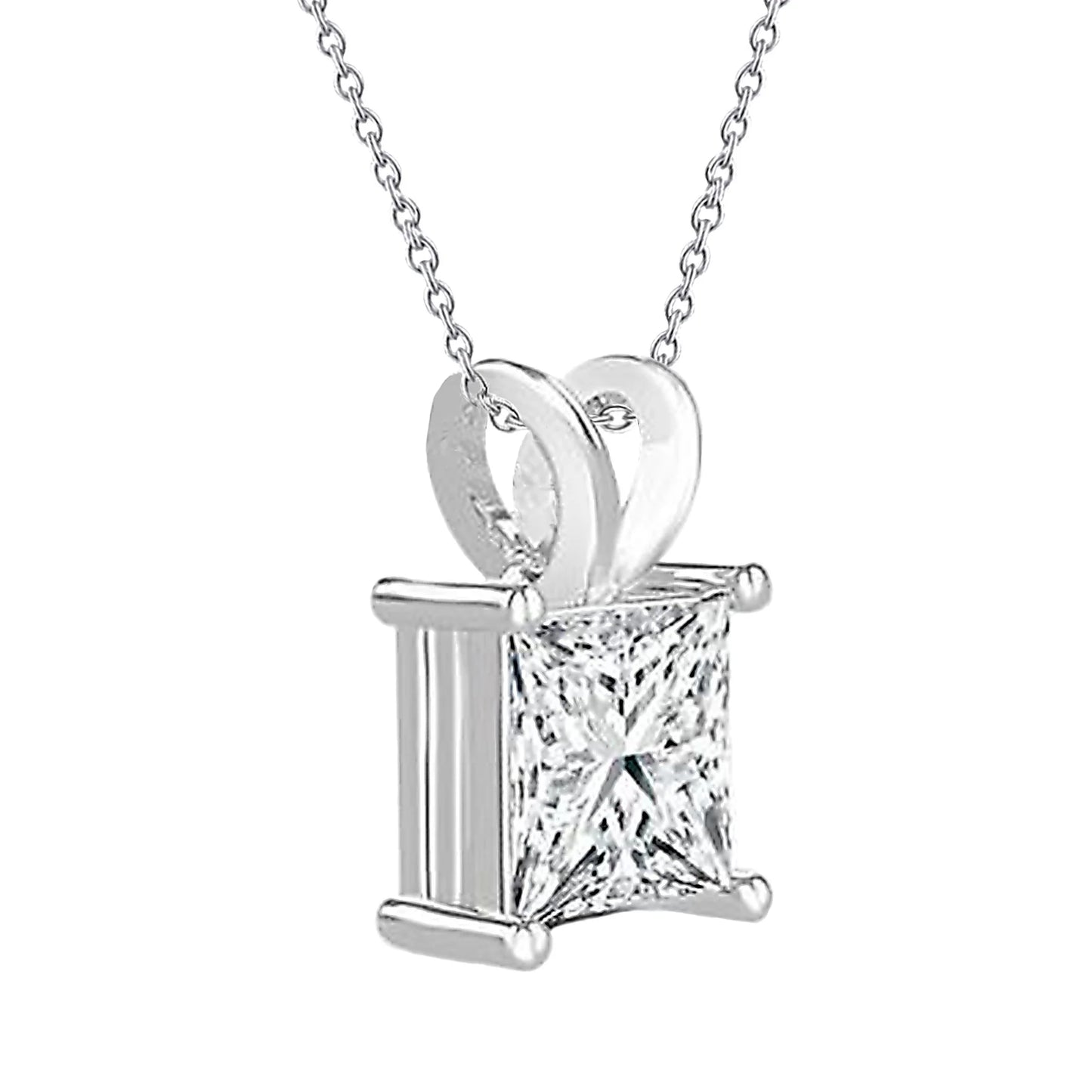 2.75 Carat Solitaire Real Diamond Pendant Necklace With Chain White Gold
