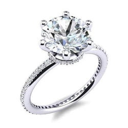 2.75 Carats Hidden Halo Genuine Diamond Engagement Ring White Gold 14K New