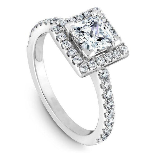 2.75 Carats Princess & Round Real Diamond Ring White Gold 14K - Solitaire Ring with Accents-harrychadent.ca