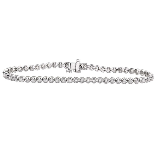 2.75 Carats Small Round Cut Real Diamonds Women Tennis Bracelet Gold 14K