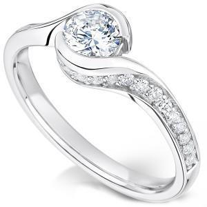 2.75 Ct Solitaire With Accent Natural Diamonds Anniversary Ring White Gold 14K