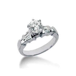2.75 Cts. Real Diamond Engagement Ring Baguette Accents