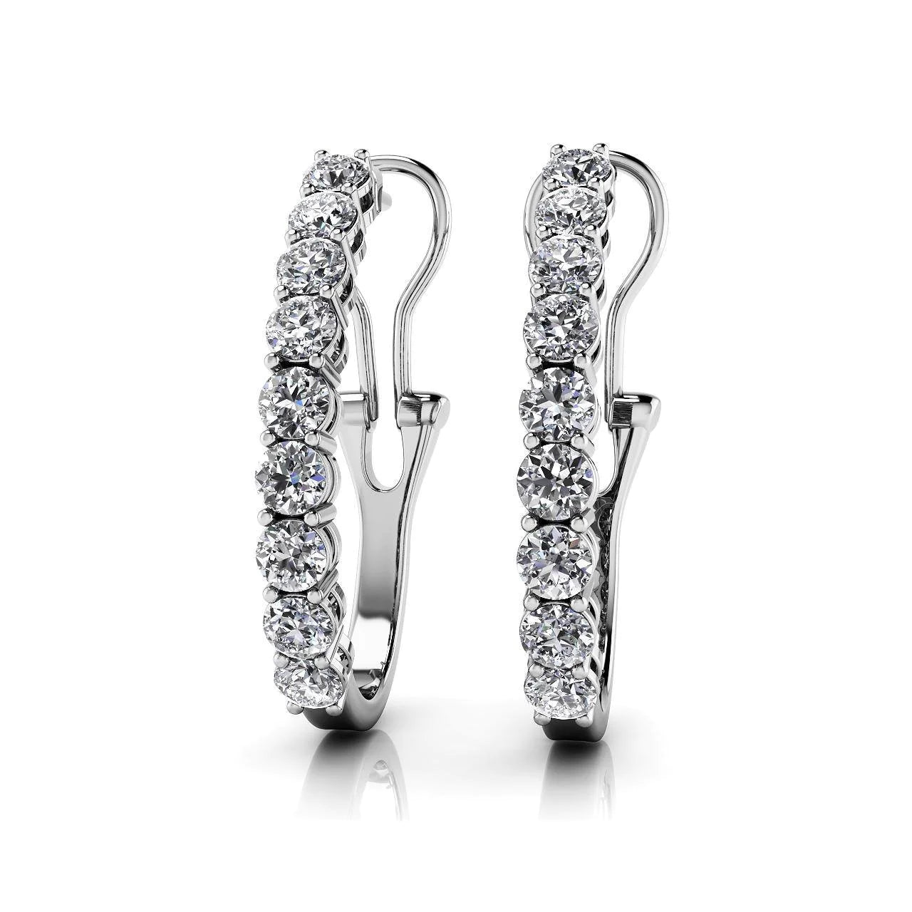 2.7 Ct Round Cut Genuine Diamond Scoop Hoop Earrings