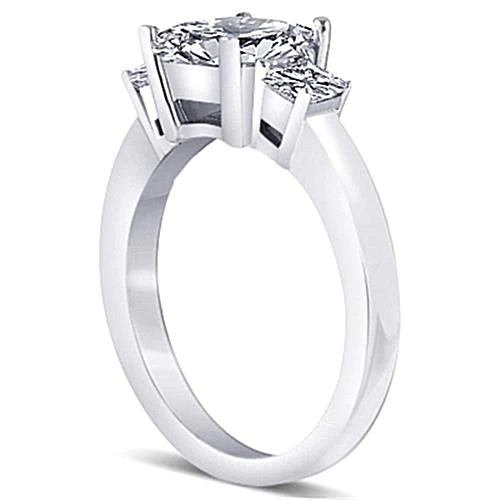 2.80 Carat Three Stone Princess Natural Diamonds Anniversary Ring Jewelry New