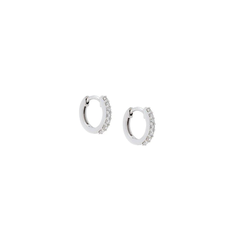 2.80 Carats Prong Set Round Cut Real Diamonds Hoop Earrings Gold White