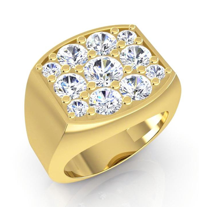 2.80 Carats Round Natural Diamonds Men’s Engagement Ring Two Tone Gold 14K