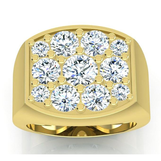 2.80 Carats Round Natural Diamonds Men’s Engagement Ring Two Tone Gold 14K