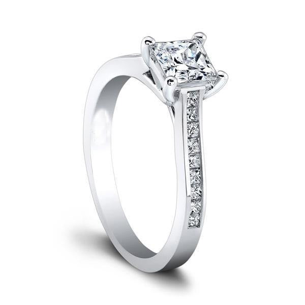 2.80 Ct Genuine Princess Cut Diamonds Engagement Ring White Gold