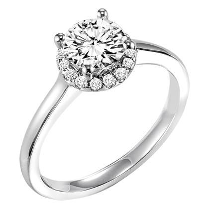 2.80 Ct Prong Set Round Natural Diamond Ring Halo