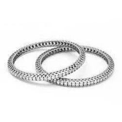 2.80 Ct Round Genuine Diamond Bangle 14K White Gold Jewelry