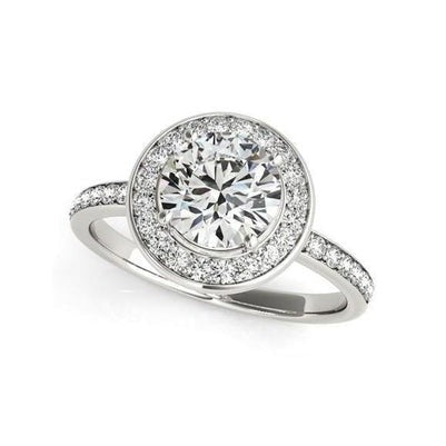 2.82 Carats Genuine Diamond Halo Ring White Gold