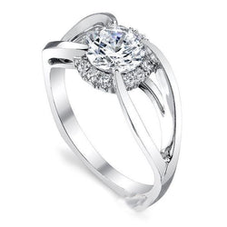 2.85 Ct Round Halo Natural Diamond Ring Jewelry