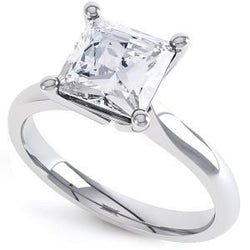 2.85 Ct Solitaire Sparkling Genuine Diamond Anniversary Ring White Gold 14K