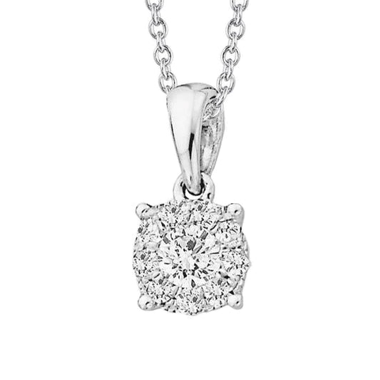 2.85 Ct Sparkling Round Cut Natural Diamonds Pendant Necklace White Gold 14K