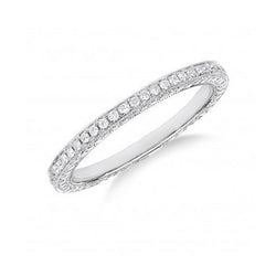 2.90 Carats Round Cut Real Diamonds Wedding Band Jewelry