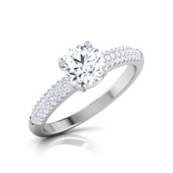 2.90 Carats Sparkling Brilliant Cut Real Diamond Engagement Ring White Gold