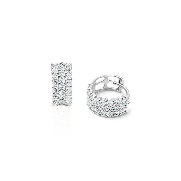 2.90 Ct Gorgeous Real Round Cut Diamonds Ladies Hoop Earrings White Gold - Hoop Earrings-harrychadent.ca
