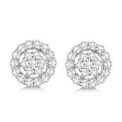 2.95 Ct Round Cut Real Diamond Halo Pave Set Stud Earring