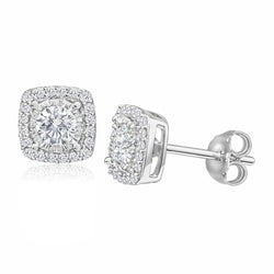 2.9 Carats Gorgeous Round Cut Natural Diamond Stud Earrings White Gold 14K