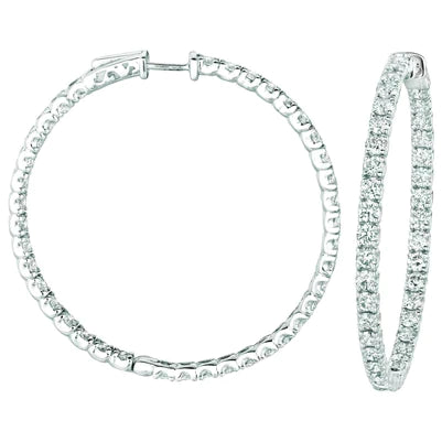 20ct White Gold Natural Diamond Hoops