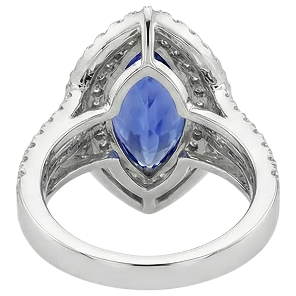 21.25 Ct Solitaire With Accent Tanzanite With Natural Earth Mined Diamond ( Not Lab Grown )s Ring Gold 14K