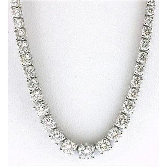 25 Carats Real Diamonds Necklace Tennis Graduated Riviera 16