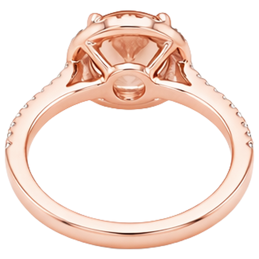 26.50 Ct Oval Morganite And Natural Earth Mined Diamond ( Not Lab Grown )s Ring Rose Gold 14K