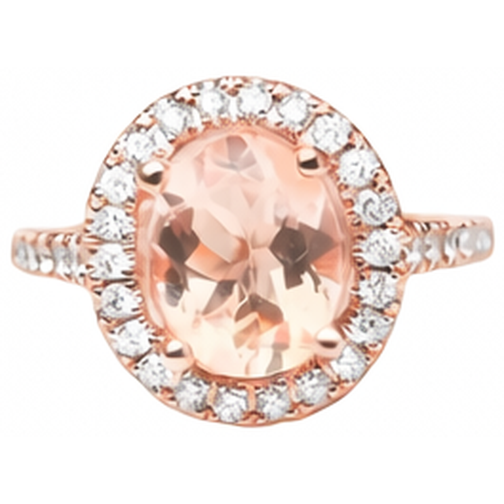 natural round morganite 27.50ct ring side angle