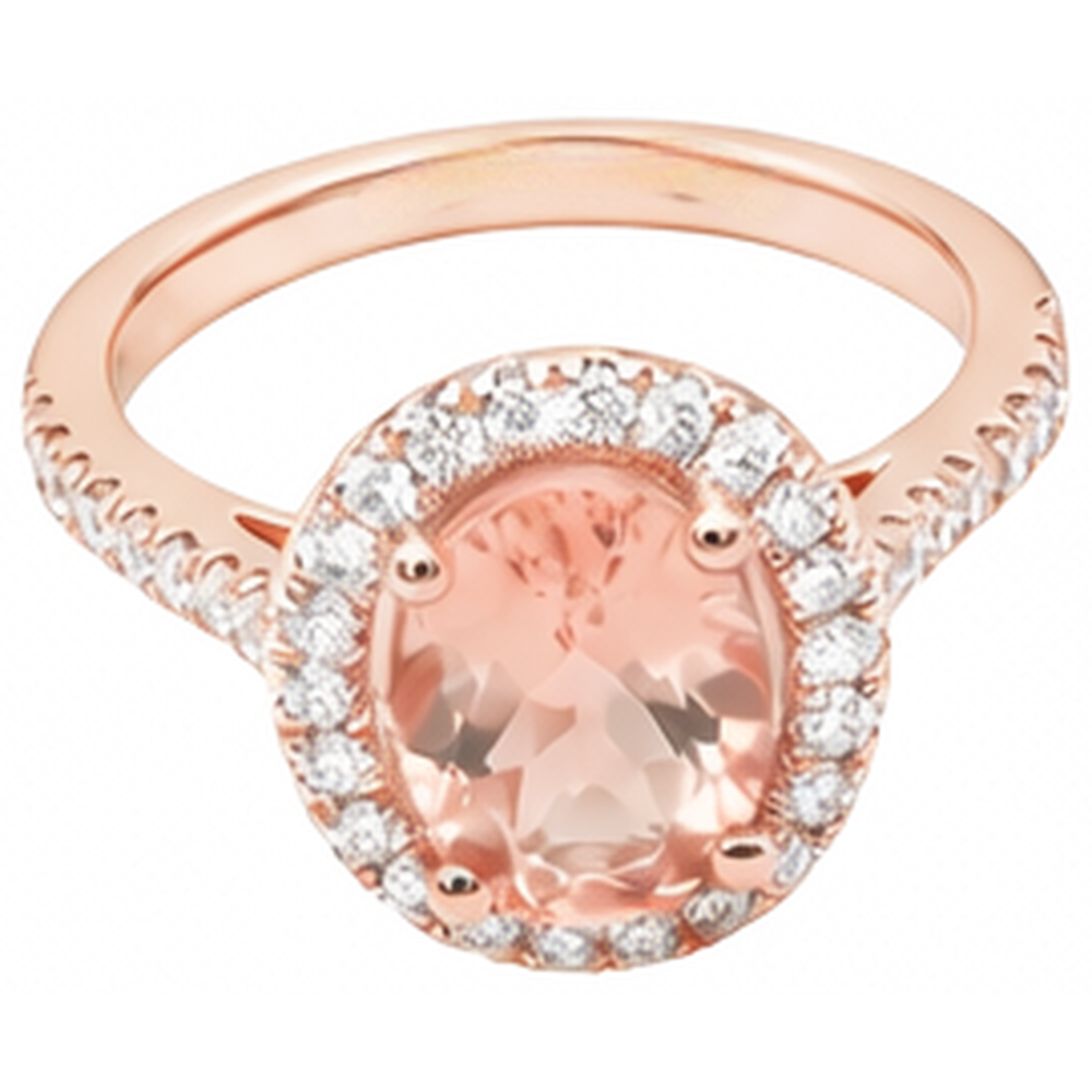 natural round morganite 27.50ct ring top view