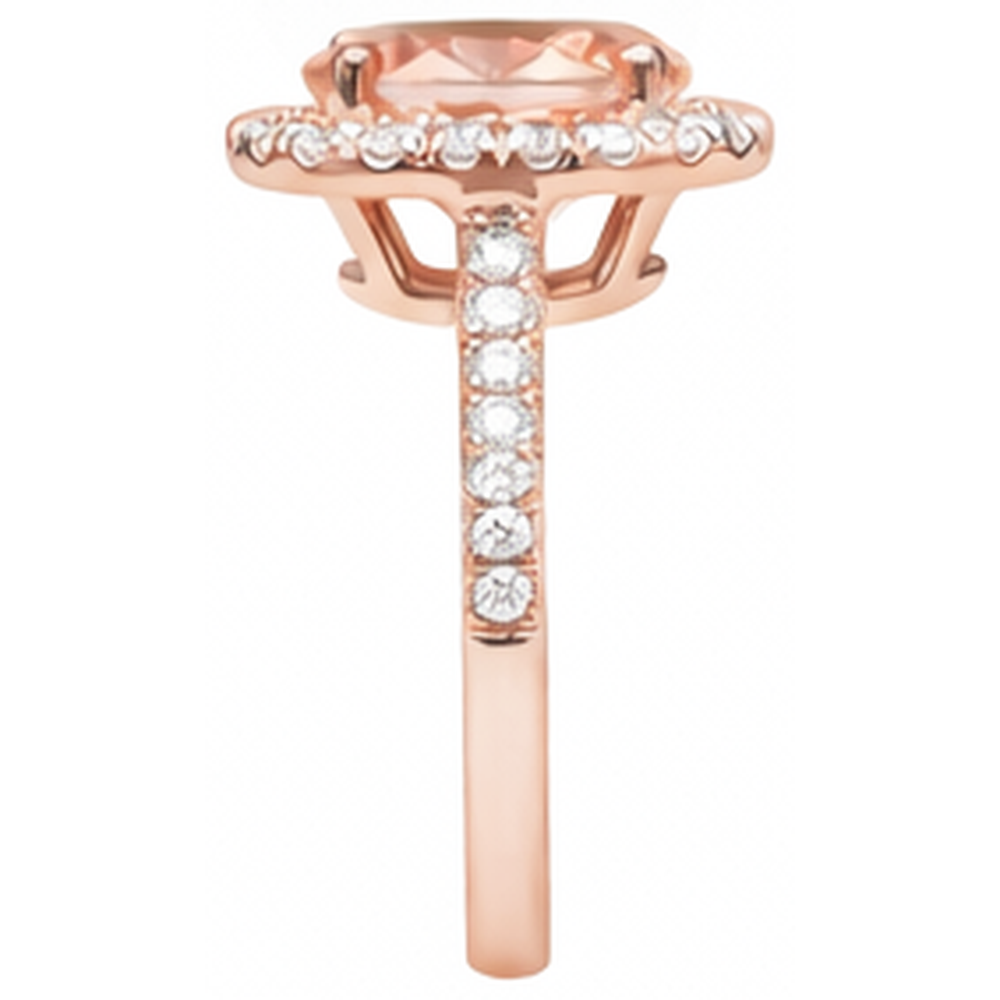 natural round morganite 27.50ct ring profile view